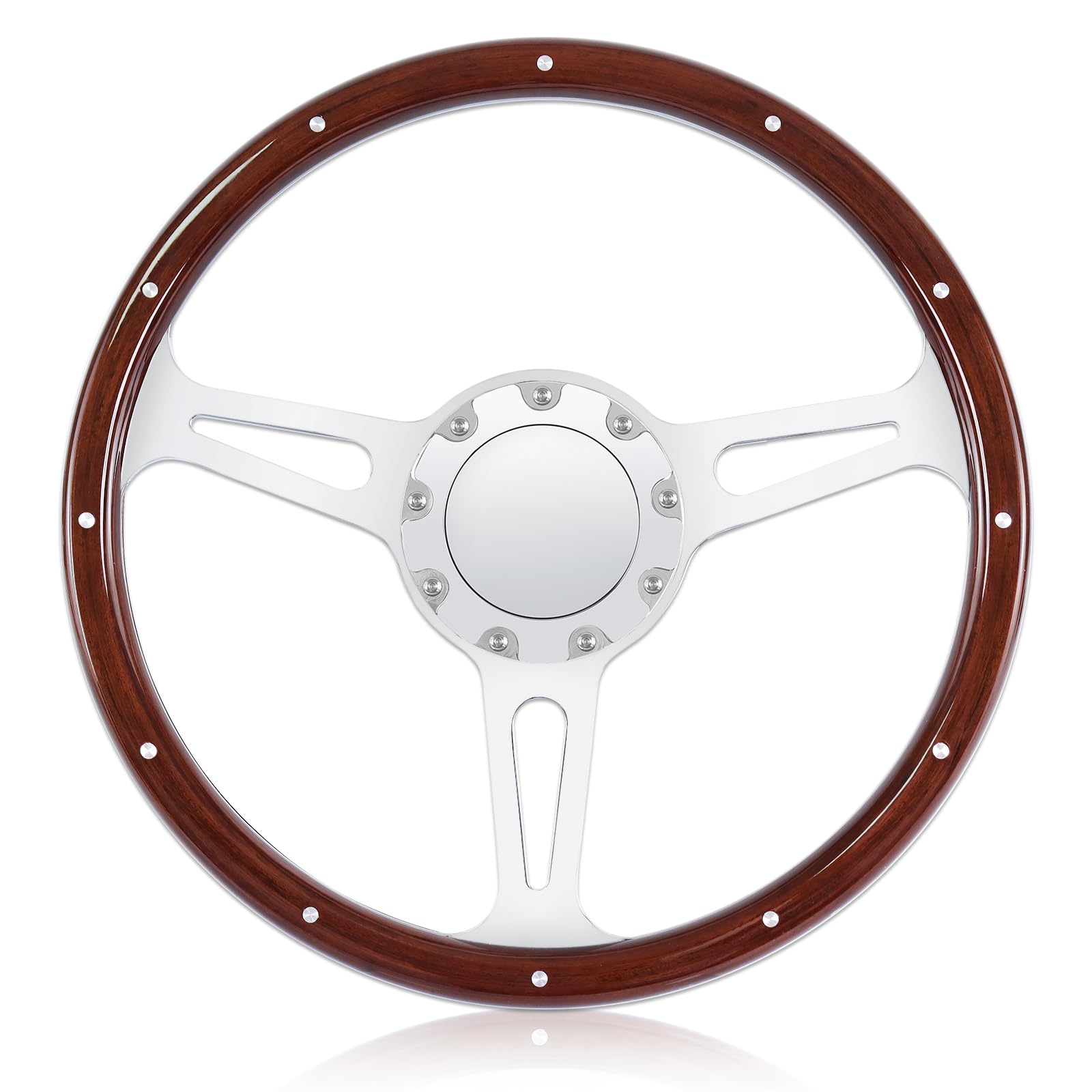 Amazon.com: QYMOPAY 9 Bolt Steering Wheel, 14 Inch Wooden Steering